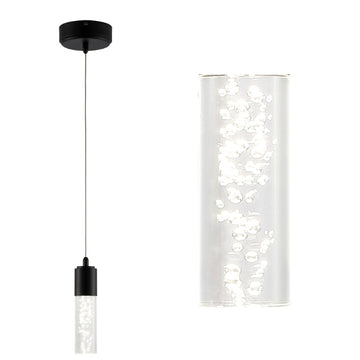 Bolha 4.75" Bubble Acrylic/Iron Modern Minimalist Integrated LED Pendant - JONATHAN Y